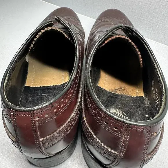 Men's Florsheim Imperial Kenmoor Longwing Oxfords Dress Shoes SZ 7.5 D Burgundy - Picture 16 of 16